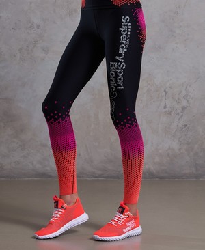 Superdry White Noise Bionic Compression Leggings Női Sportruházat Fekete | MVYAF1680